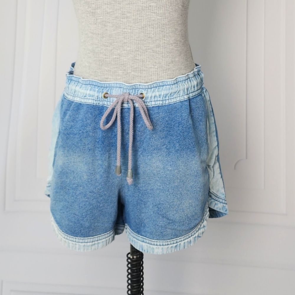 F21 Contemporary Denim Drawstring Shorts